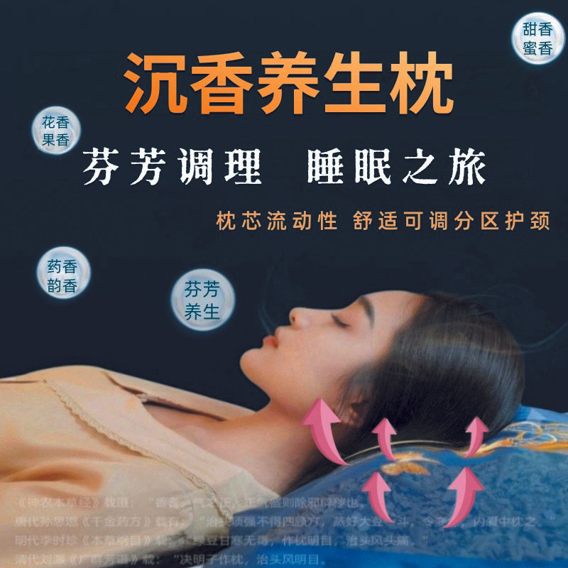 Kynam agarwood health pillow deep sleep soothing mind protection cervical vertebra lavender buckwheat sleep aid Chinese medicine pillow