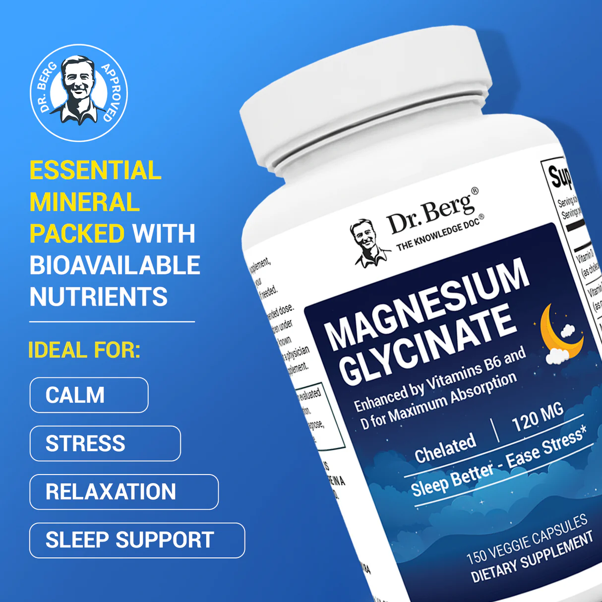 Magnesium Glycinate - capsules|Magnesium Glycinate - with Vitamin D3 B6 and Zinc - Vegetarian Capsules