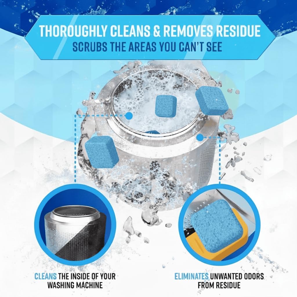 【ACTIVE】Pet Washing Machine Cleaner 🐾 Bio-Enzyme Deep Descaling Tablets (24 tablets/1-year supply)|Powerful Hair Removal・Urine Odor Decomposition・Mold and Mildew Removal・Septic Tank Safe