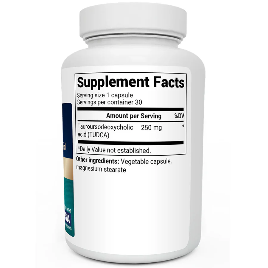 TUDCA - 250 毫克牛磺熊去氧膽酸 - 30 粒素食膠囊(TUDCA - 250 mg of Tauroursodeoxycholic Acid - 30 Vegetable Capsules)