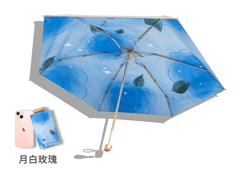 清涼一夏！鈦金玫瑰系列晴雨防曬六折傘，阻隔99%紫外線，高顏值小巧便捷UPF50+