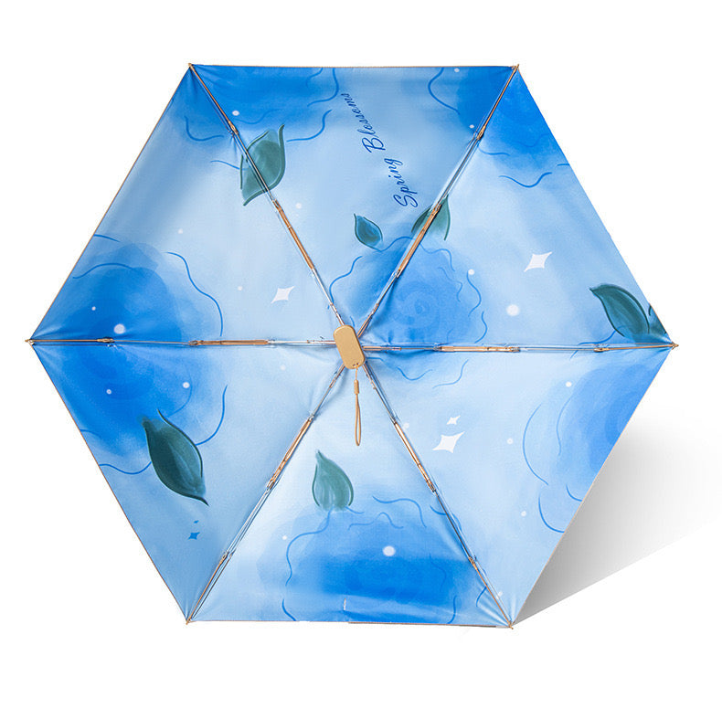 清涼一夏！鈦金玫瑰系列晴雨防曬六折傘，阻隔99%紫外線，高顏值小巧便捷UPF50+