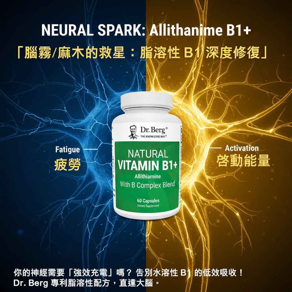 【神經修復指南】為什麼你的維生素 B1 沒效？揭秘 Allithiamine 脂溶性 B1 的強大修復力！