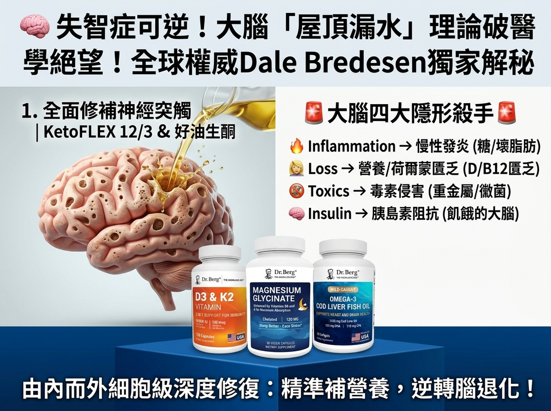 🧠 失智症真的是不治之症？全球權威 Dr. Dale Bredesen 震撼揭祕：阿茲海默症其實是可逆的！日常 4 大隱形殺手你中了幾個？