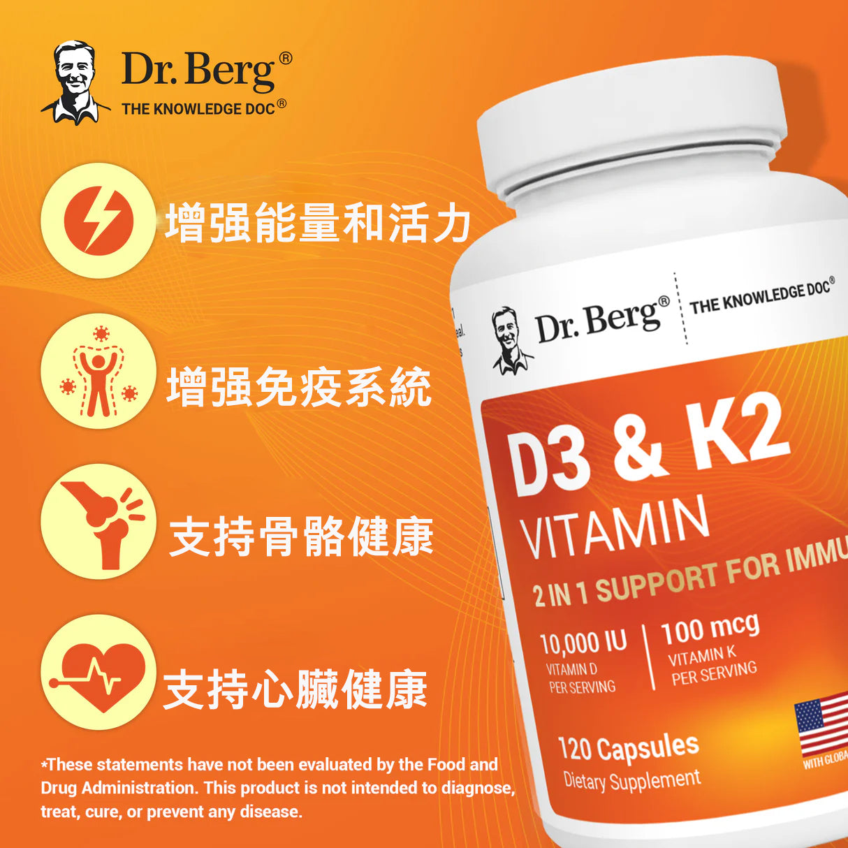 Dr. Berg's Vitamin D3 K2｜维生素D3&amp;K2