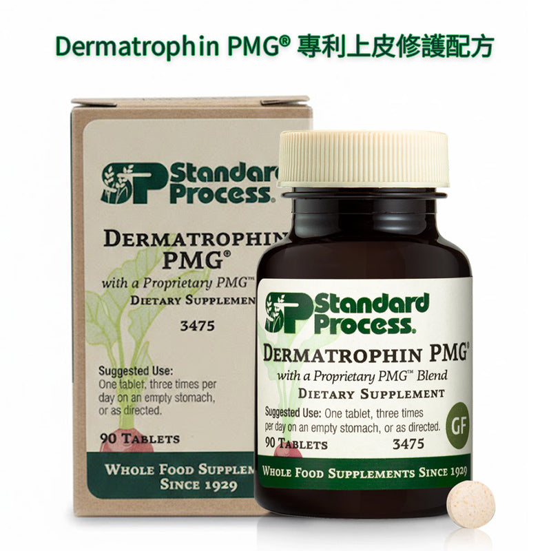 Standard Process | Dermatrophin PMG® 專利上皮修護配方 (90/360 粒裝) 細胞級皮膚與腸道粘膜修復，維持結締組織健康