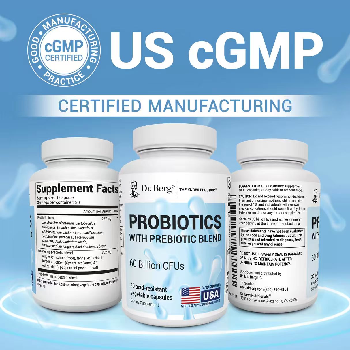 （預訂PRE-ORDER)60 Billion Probiotic Probiotic with Prebiotic Blend - 30 Vegetable Capsules|600亿益生菌含益生元混合物的益生菌 - 30 粒素食膠囊