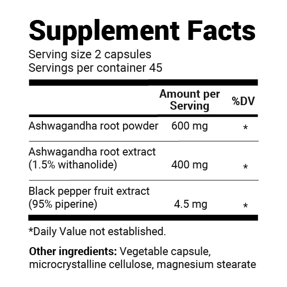 （預訂PRE-ORDER) Ashwagandha with Black Pepper｜黑胡椒南非醉茄
