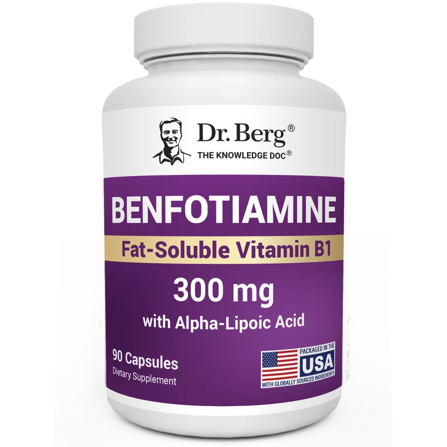 Dr. Berg Benfotiamine – 300 mg, 30-Day Supply｜🧠 Dr. Berg 强效本福硫胺复合胶囊（苯硫胺 300mg）