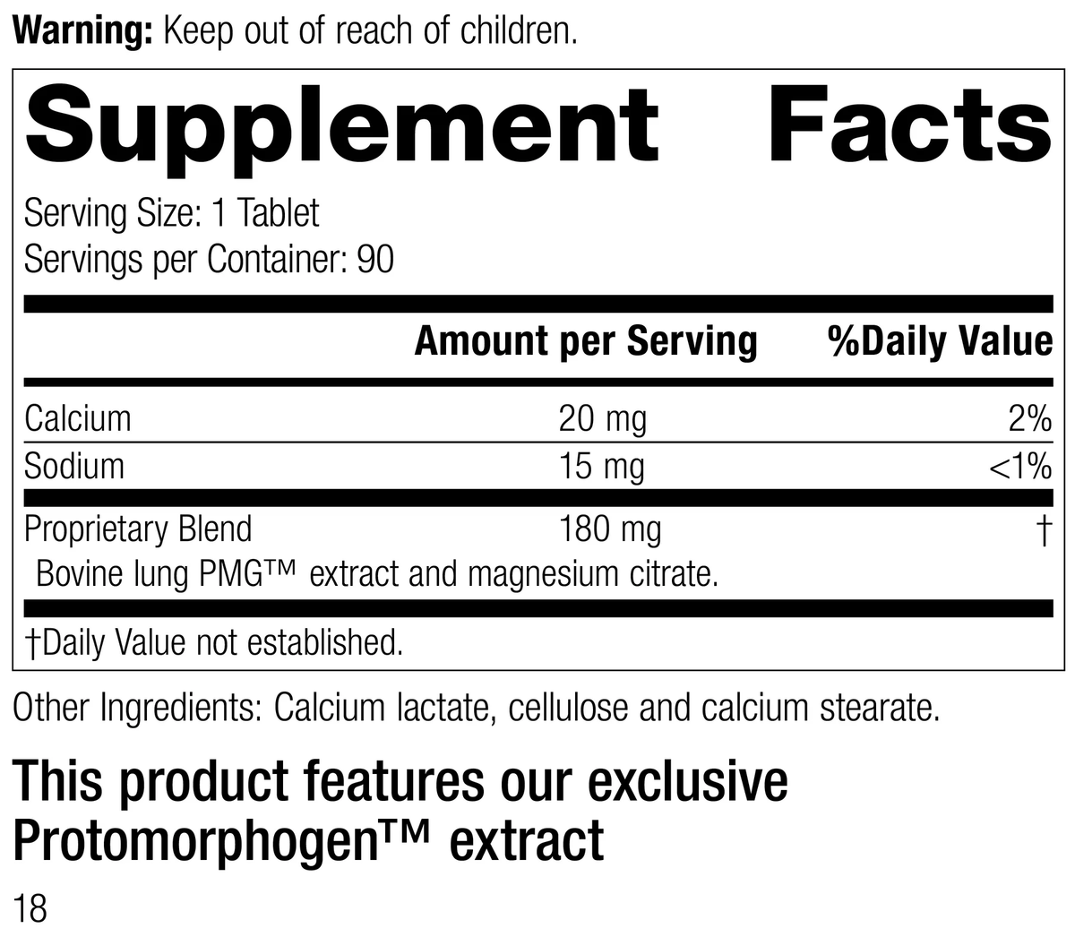 Standard Process Pneumotrophin PMG® (90錠) | 肺部與呼吸系統營養支持配方