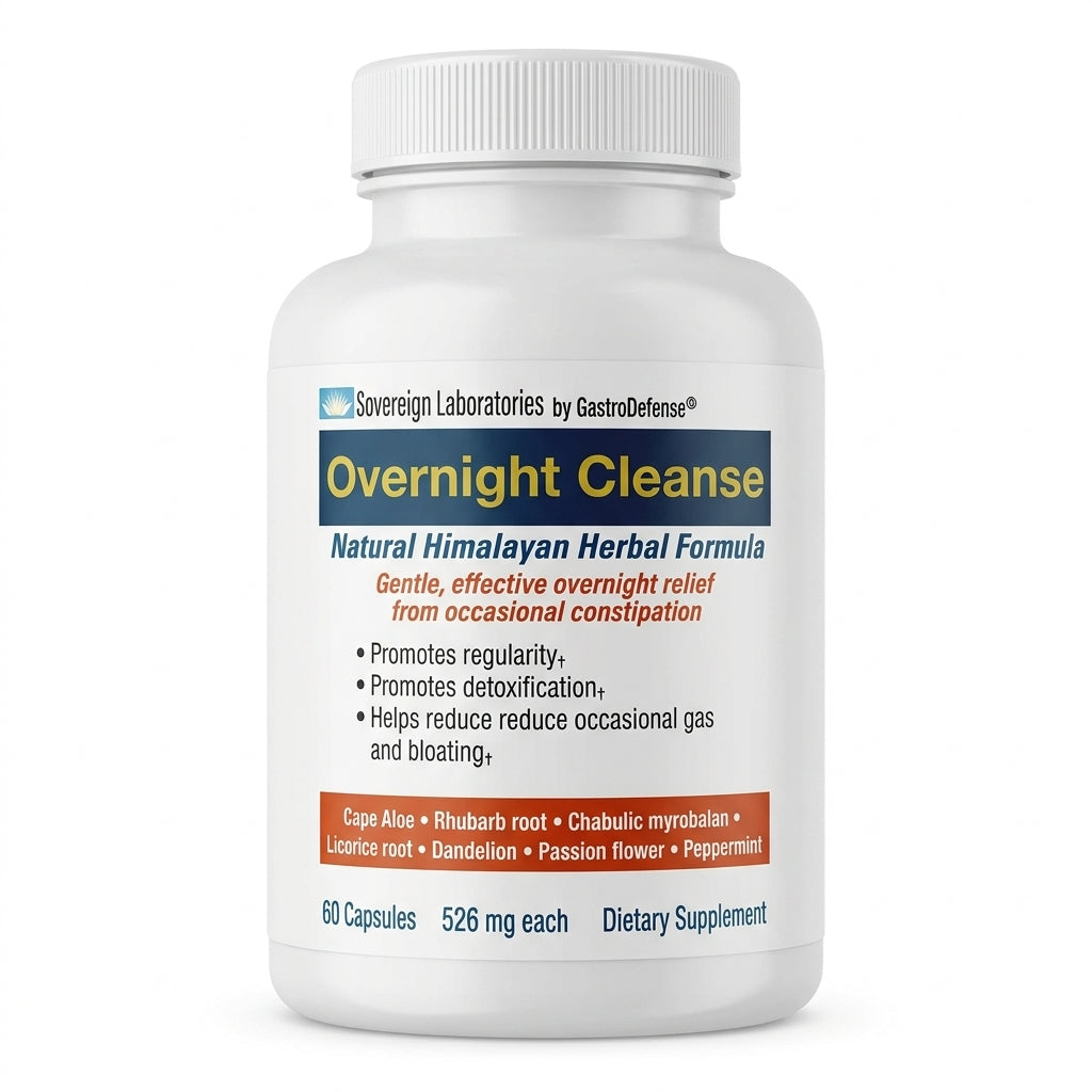 SOVEREIGN LABORATORIES【香港現貨 / 溫和通便】GastroDefense® 天然草本清腸隔夜膠囊 (舒緩偶發肚脹) – 60粒裝