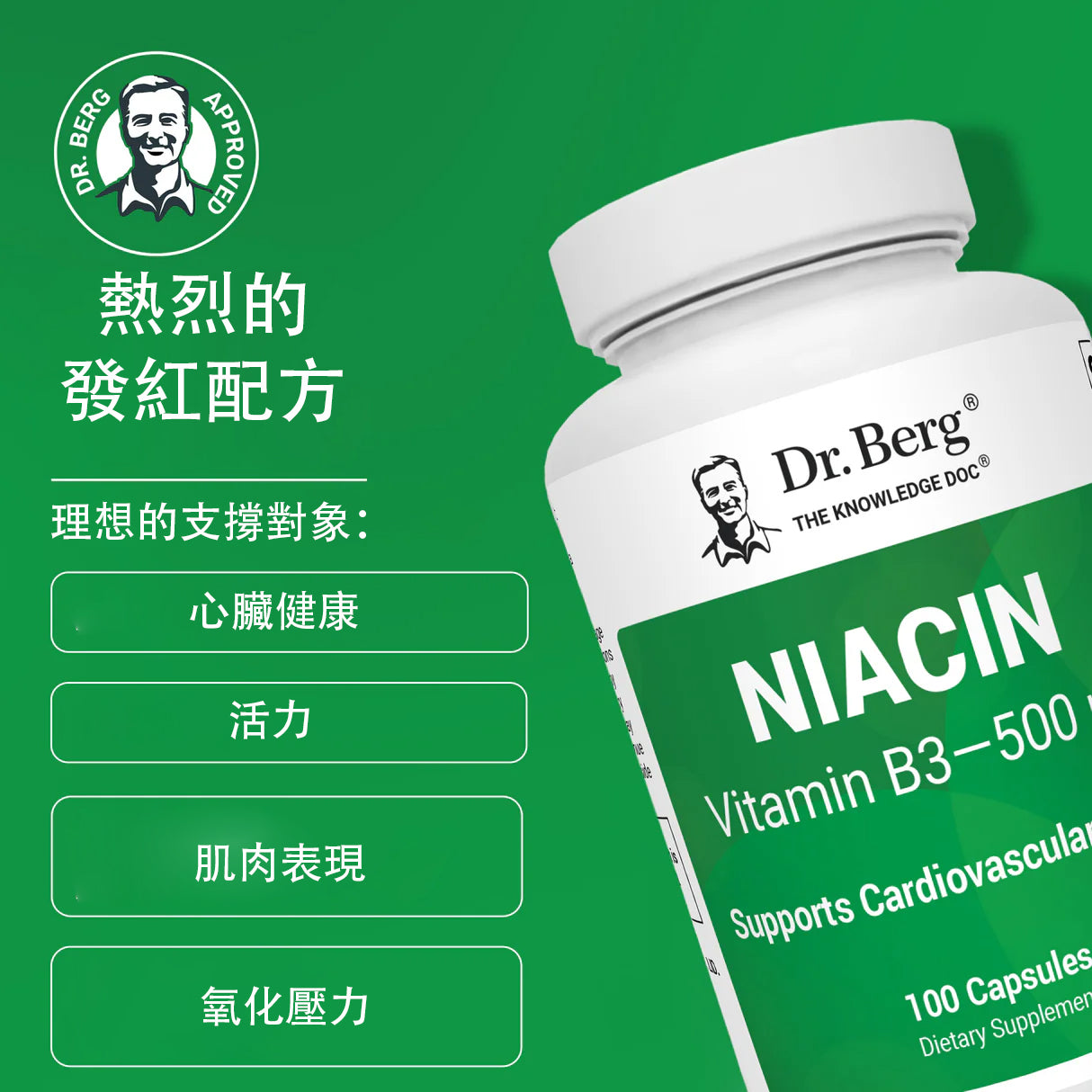 [New product on the market!] Niacin - 500 mg of Vitamin B3 - 100 Gelatin Capsules