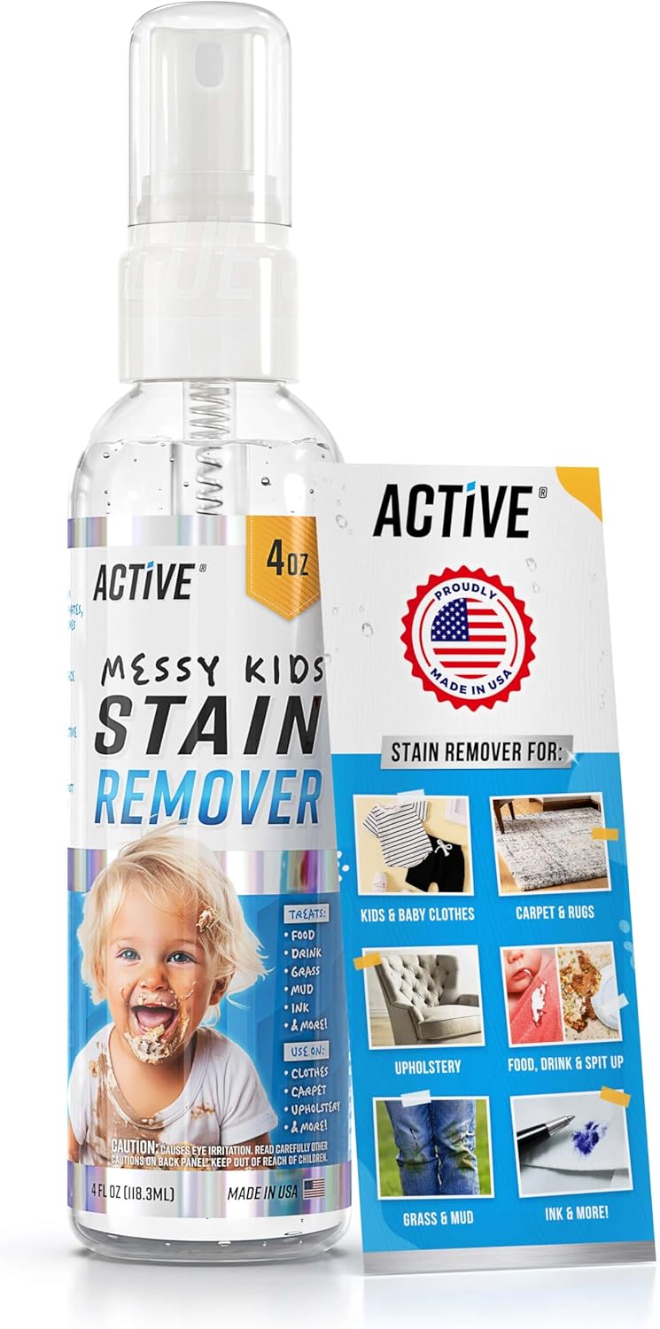 【Messy Kids】嬰幼兒衣物強效去漬噴霧(4oz)｜天然無添加局部清潔劑｜強效瓦解食品、油漬、泥土髒污｜美國熱銷洗衣救援｜安全不傷織物｜旅行便攜裝